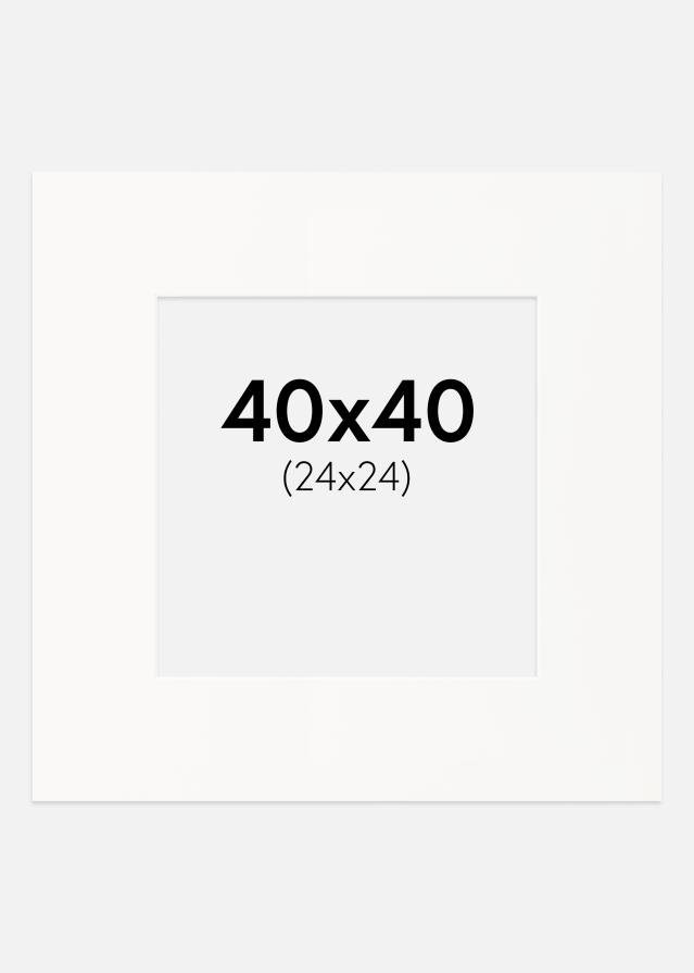 Passepartout Offwhite (Vit kärna) 40x40 cm (24x24)