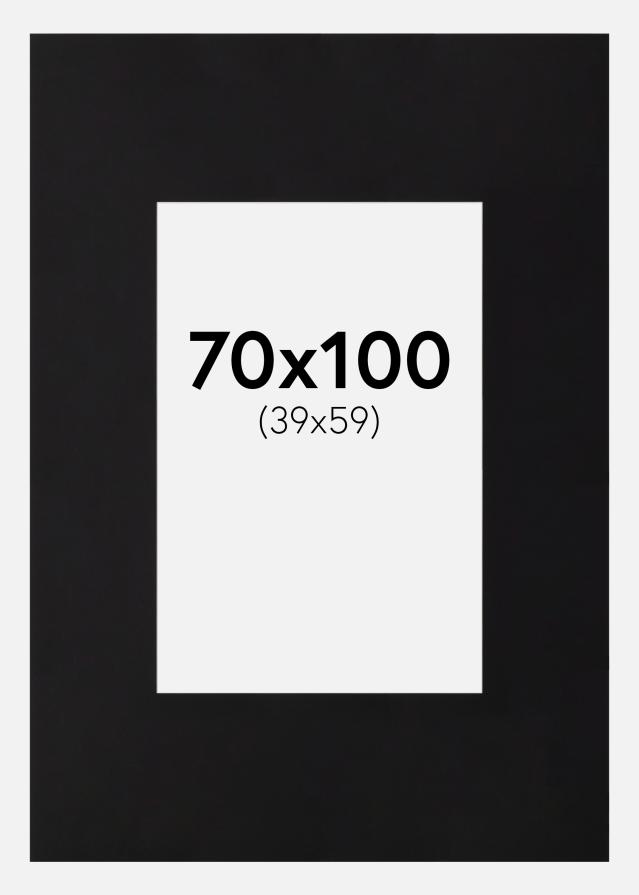 Passepartout XXL Svart (Vit Kärna) 70x100 cm (39x59)