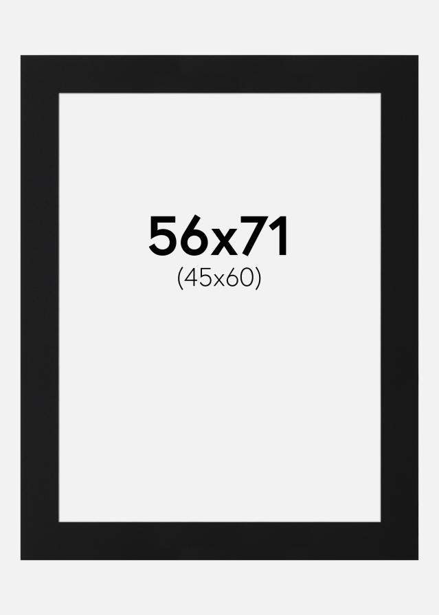 Passepartout Svart Standard (Vit Kärna) 56x71 cm (45x60)