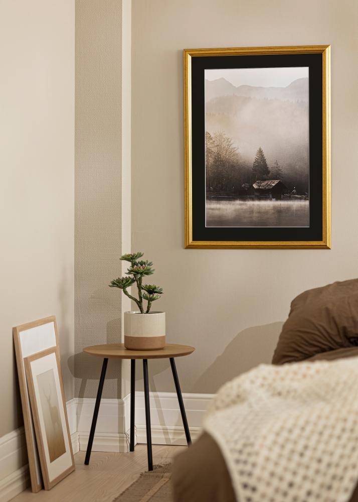 Ram Västkusten Guld 50x60 cm - Passepartout Svart 15x20 inches