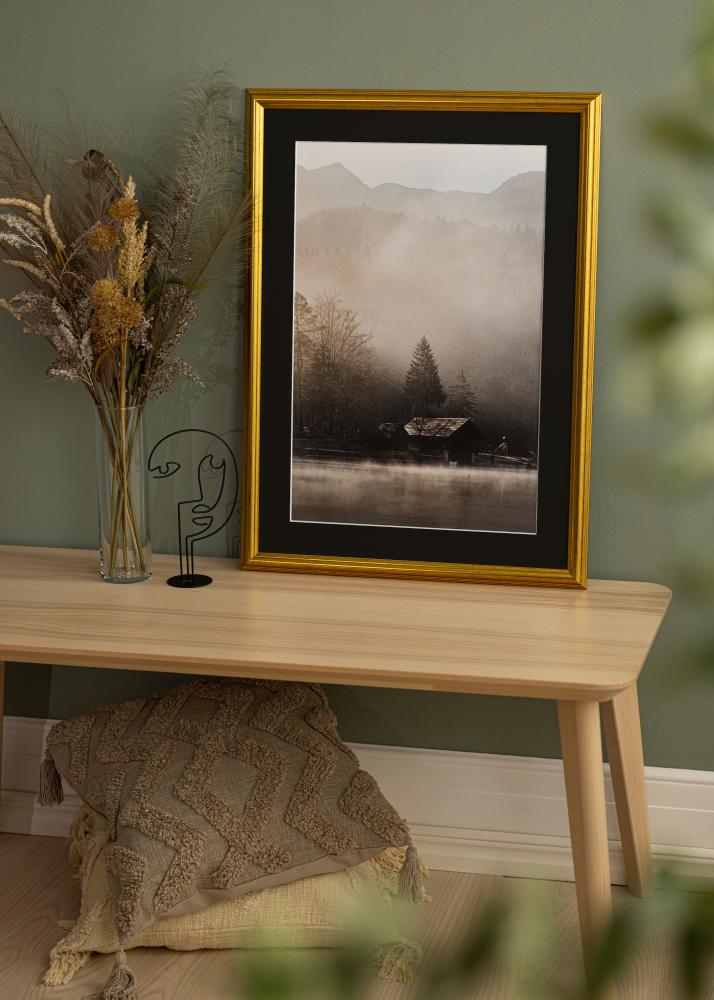 Ram Västkusten Guld 50x60 cm - Passepartout Svart 15x20 inches