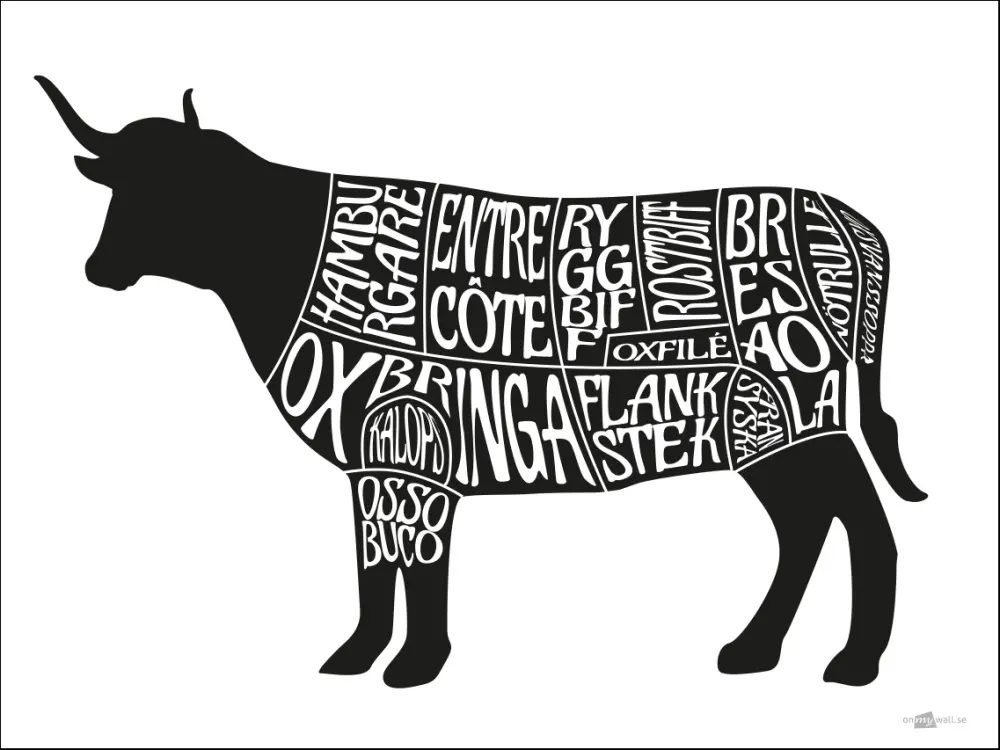 Styckschema Ko 30x40 cm