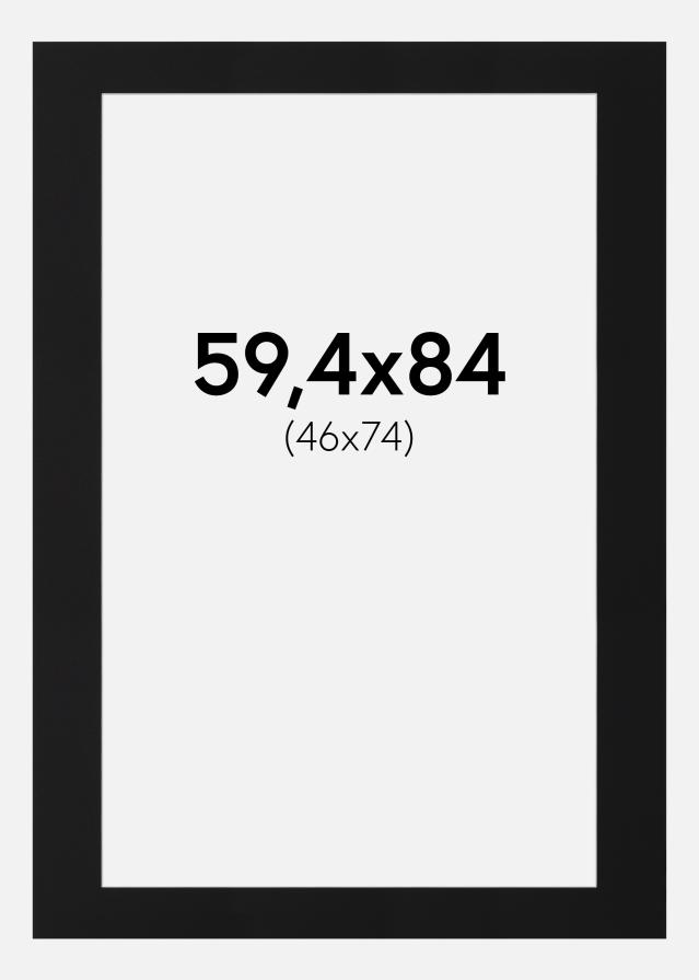 Passepartout Svart Standard (Vit Kärna) 59,4x84 cm (46x74)