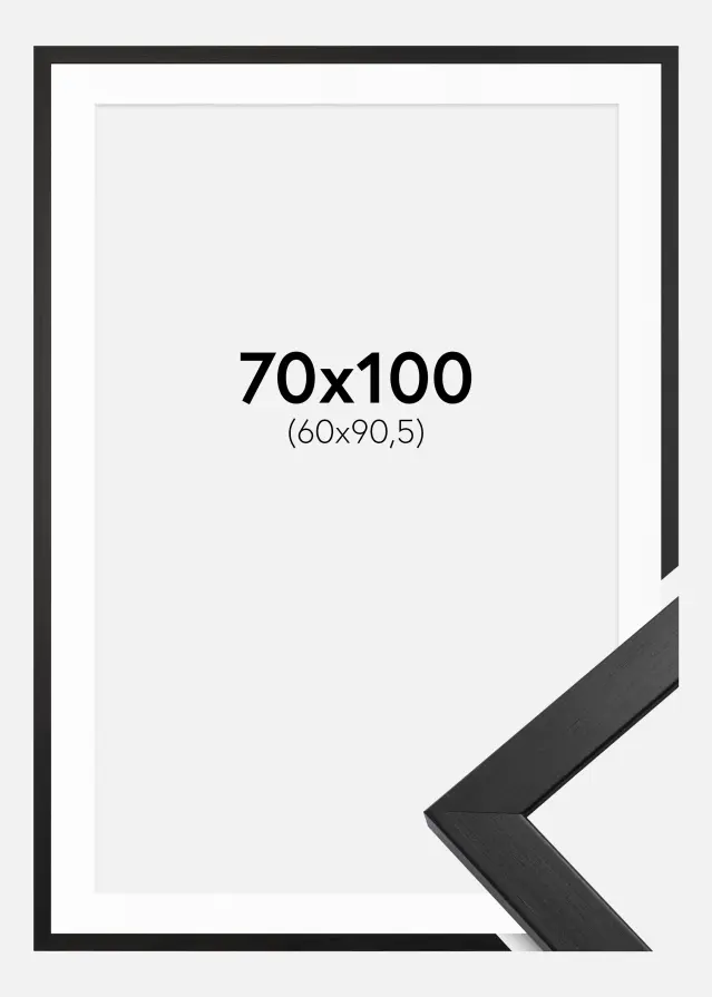 Ram Stilren Svart 70x100 cm - Passepartout Vit 61x91,5 cm