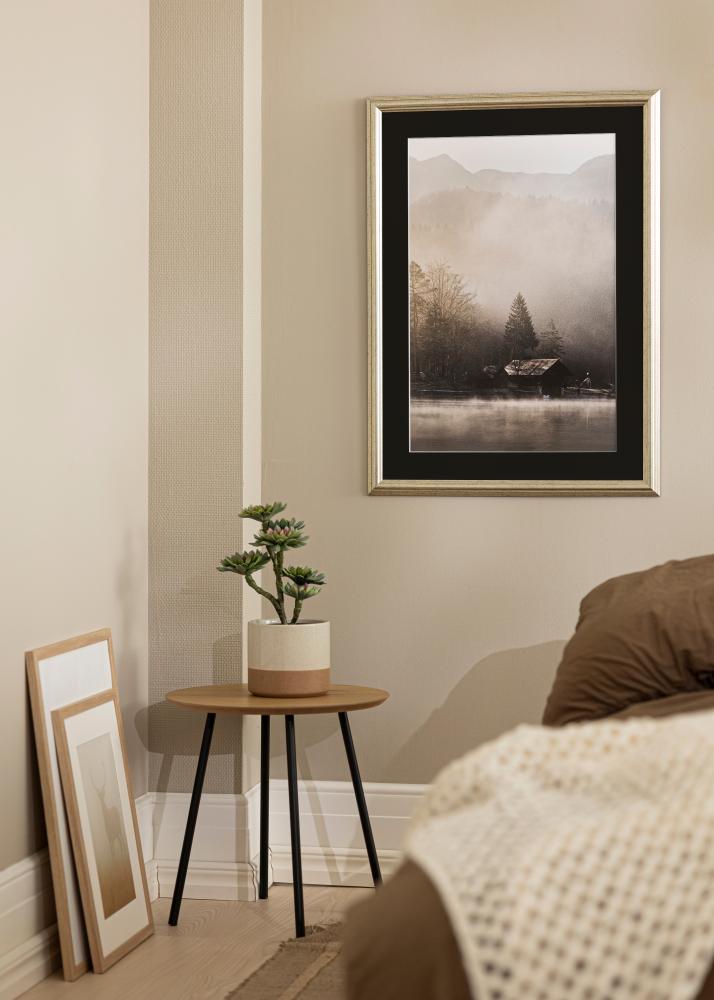 Ram Västkusten Silver 70x100 cm - Passepartout Svart 62x93 cm