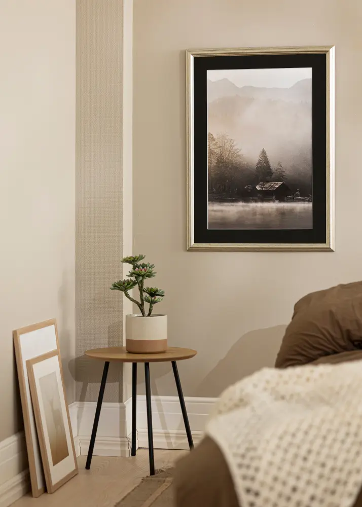 Ram Västkusten Silver 70x100 cm - Passepartout Svart 59,4x84 cm (A1)