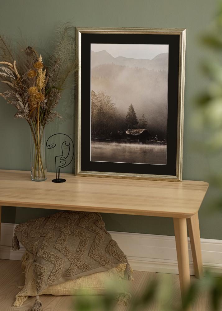 Ram Västkusten Silver 70x100 cm - Passepartout Svart 62x93 cm