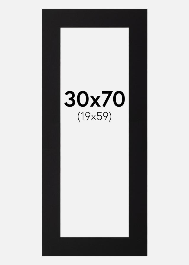 Passepartout Svart Standard (Vit kärna) 30x70 cm (19x59)