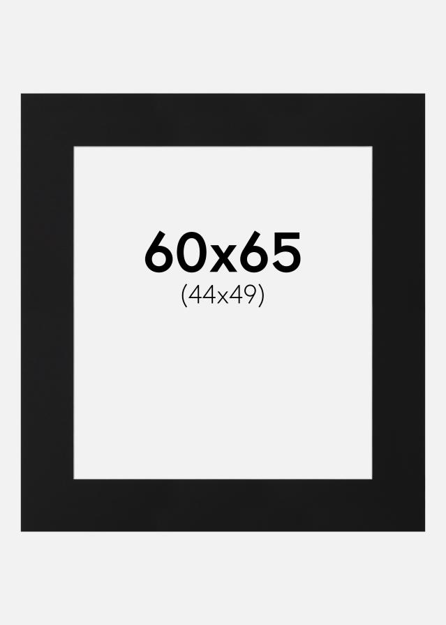 Passepartout Svart Standard (Vit Kärna) 60x65 cm (44x49)