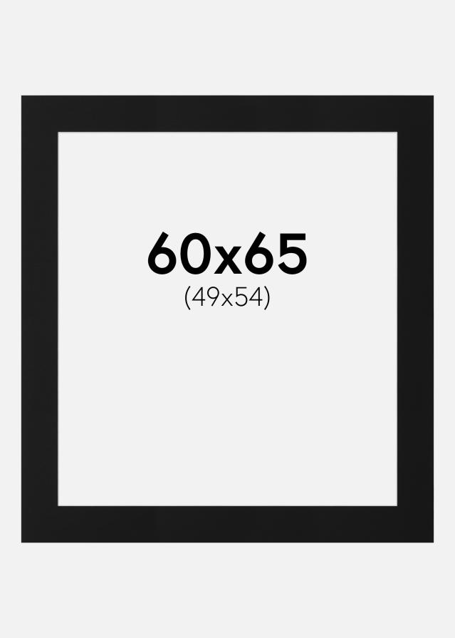 Passepartout Svart Standard (Vit Kärna) 60x65 cm (49x54)