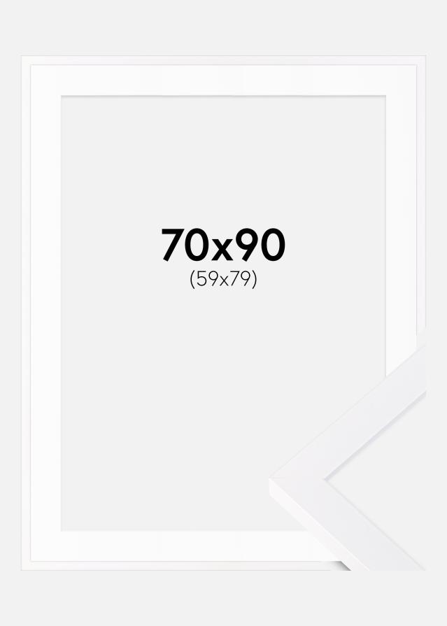 Ram Selection Vit 70x90 cm - Passepartout Vit 60x80 cm