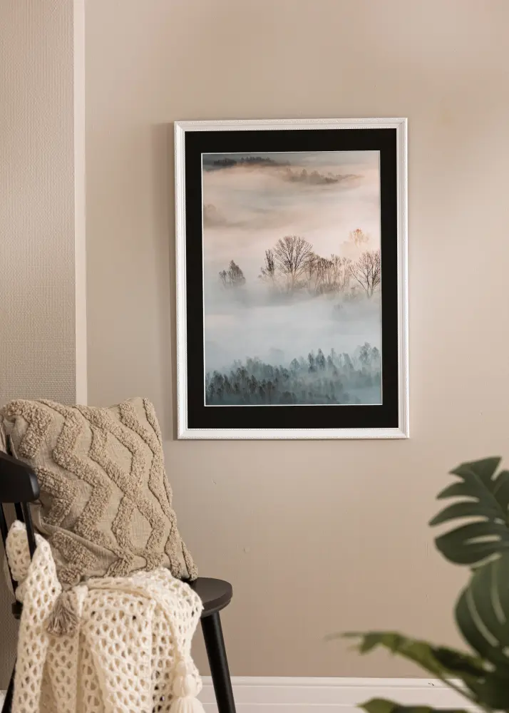 Ram Abisko Vit 42x59,4 cm (A2) - Passepartout Svart 25x38 cm