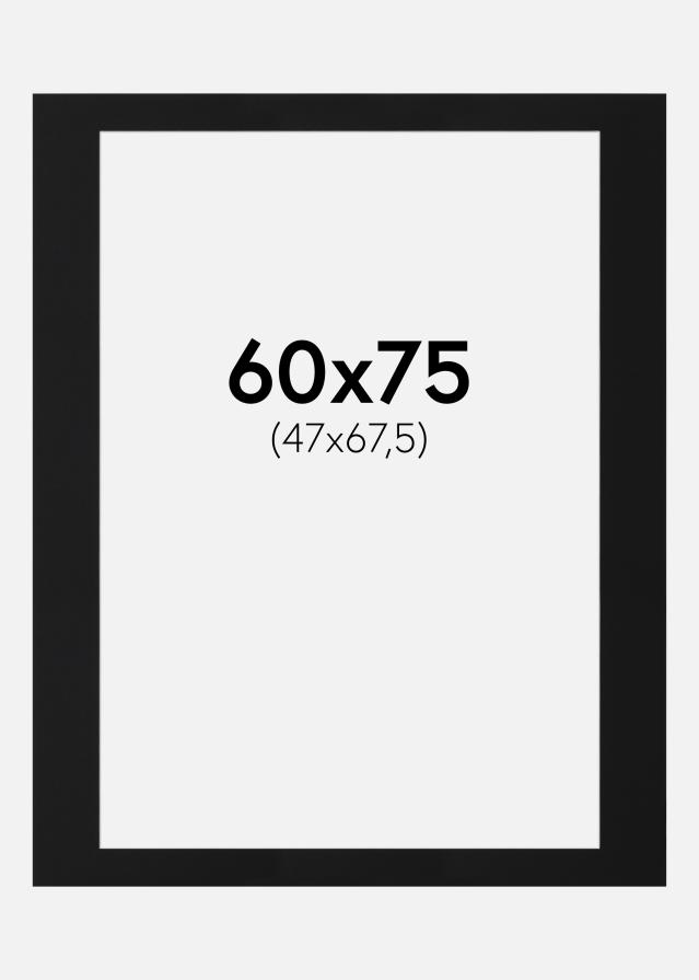 Passepartout Svart Standard (Vit Kärna) 60x75 cm (47x67,5)
