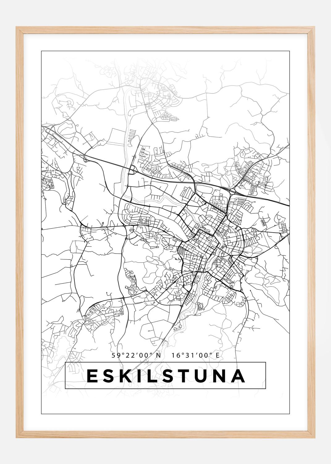 Product Image for Karta - Eskilstuna - Vit Poster (21x29.7 cm (A4))