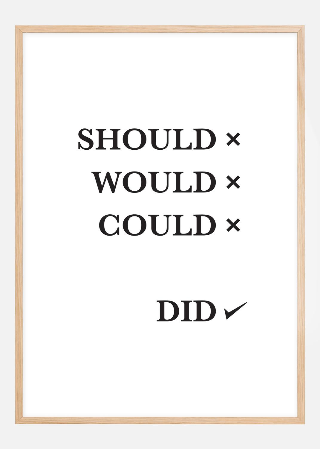 Product Image for Should Would Could Did Poster (70x100 cm)