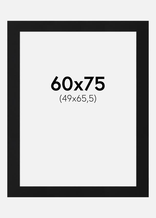 Passepartout Svart Standard (Vit Kärna) 60x75 cm (49x65,5)