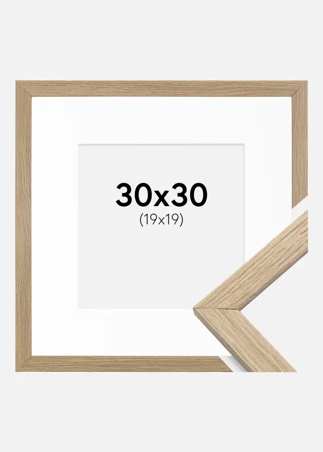 Ram Stilren Ek 30x30 cm - Passepartout Vit 20x20 cm