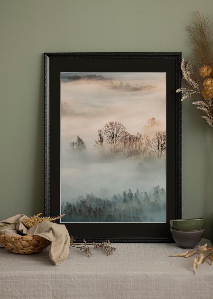 Ram Abisko Svart 40x50 cm - Passepartout Svart 29,7x42 cm (A3)