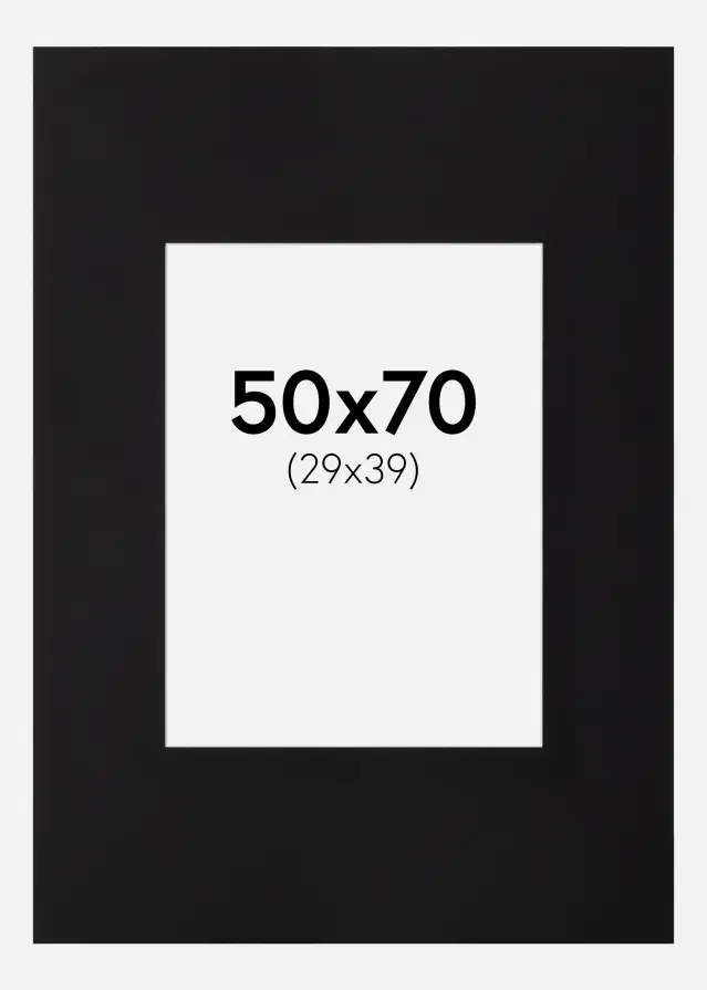 Passepartout XL Svart (Vit Kärna) 50x70 cm (29x39)