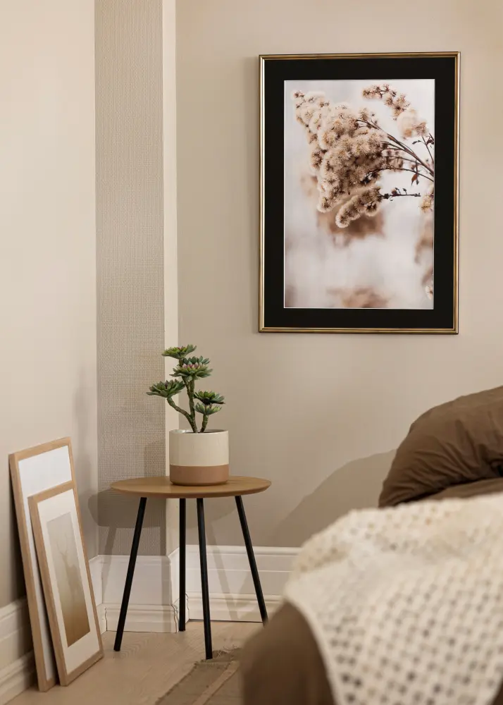 Ram Horndal Guld 30x40 cm - Passepartout Svart 21x29,7 cm (A4)