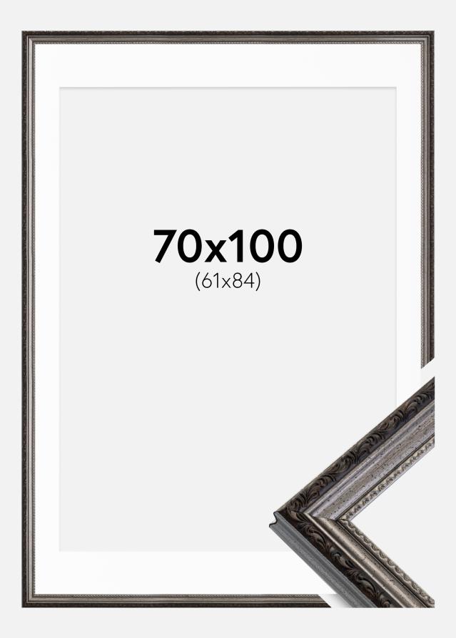 Ram Abisko Silver 70x100 cm - Passepartout Vit 62x85 cm
