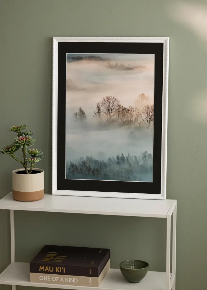 Ram Abisko Vit 42x59,4 cm (A2) - Passepartout Svart 25x38 cm