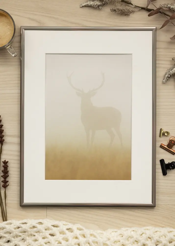 Ram New Lifestyle Stål 42x59,4 cm (A2) - Passepartout Vit 25x38 cm