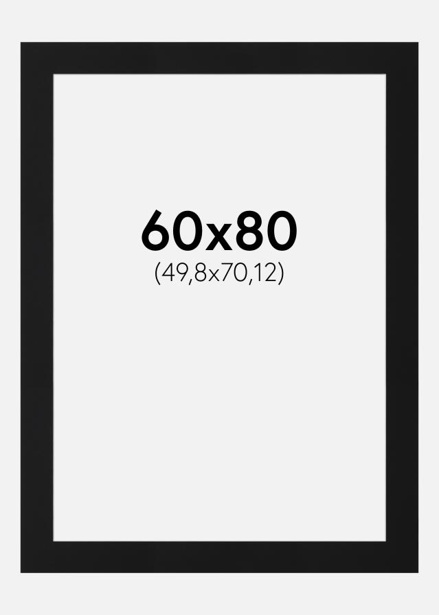 Passepartout Svart Standard (Vit Kärna) 60x80 cm (49,8x70,12)