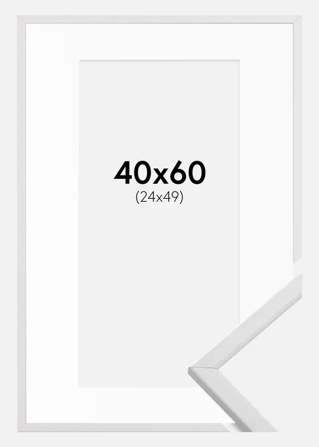 Ram Galant Vit 40x60 cm - Passepartout Vit 25x50 cm