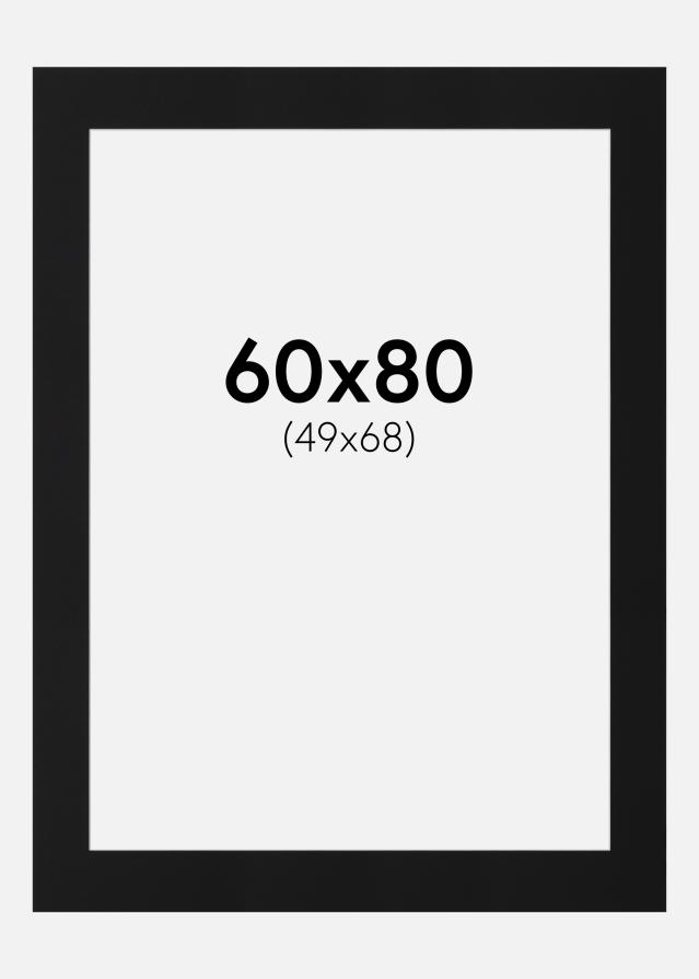 Passepartout Svart Standard (Vit Kärna) 60x80 cm (49x68)