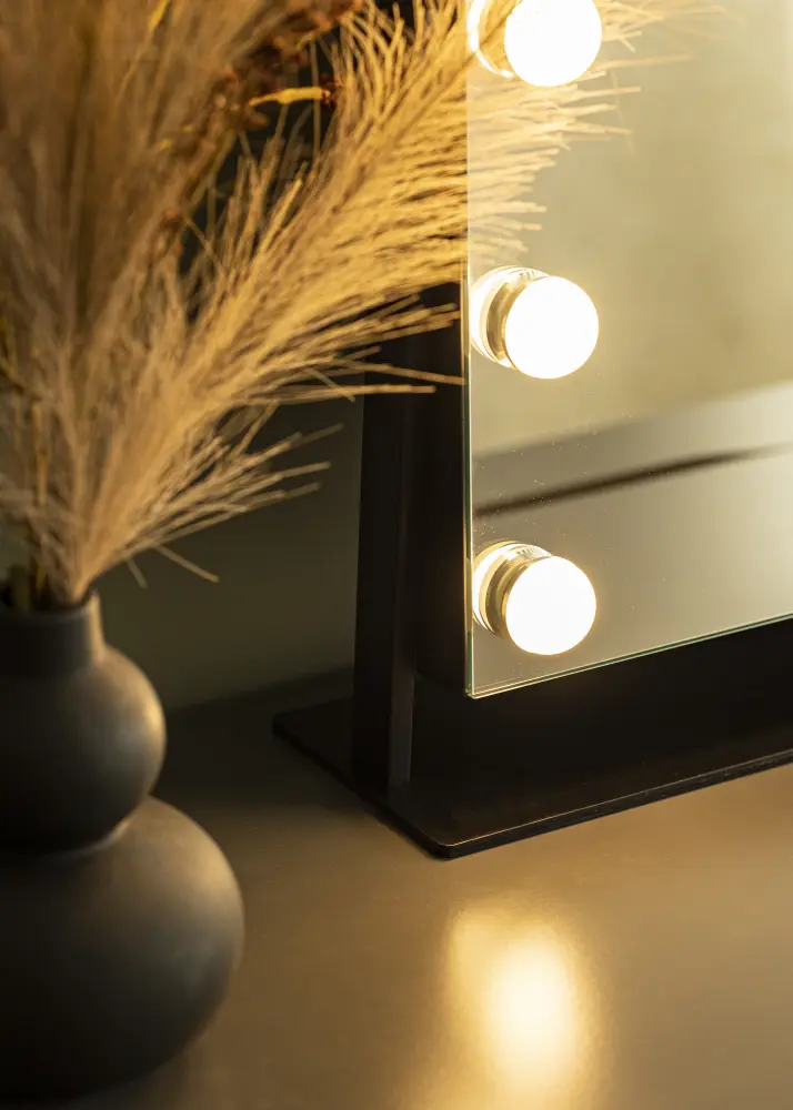KAILA Sminkspegel Soft Corner LED Svart 60x52 cm