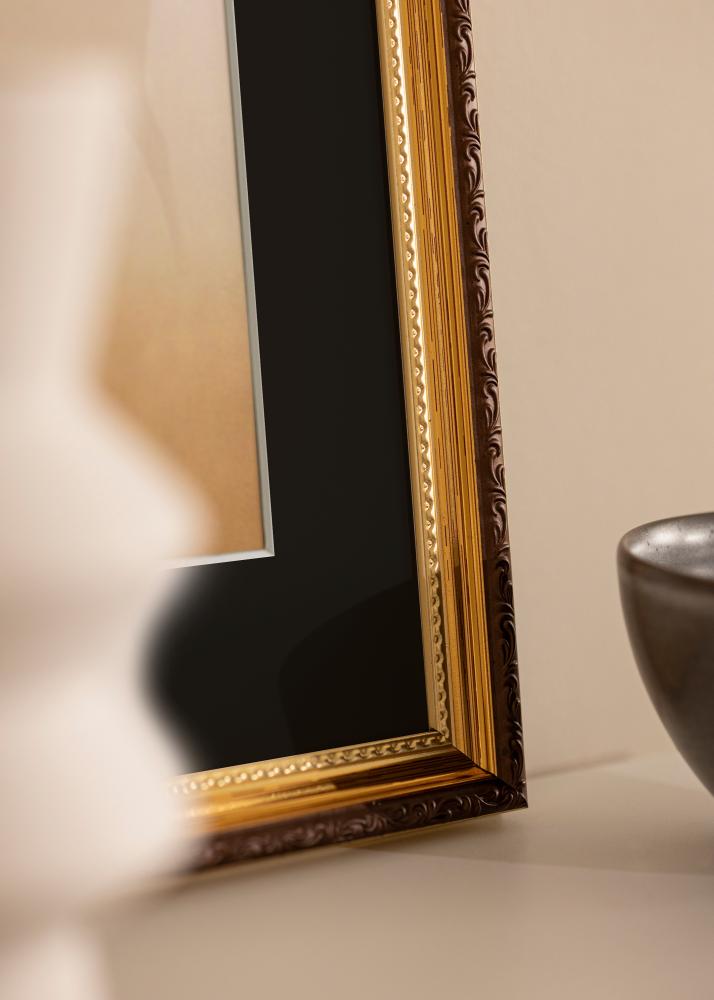 Ram Abisko Guld 30x40 cm - Passepartout Svart 18x27 cm