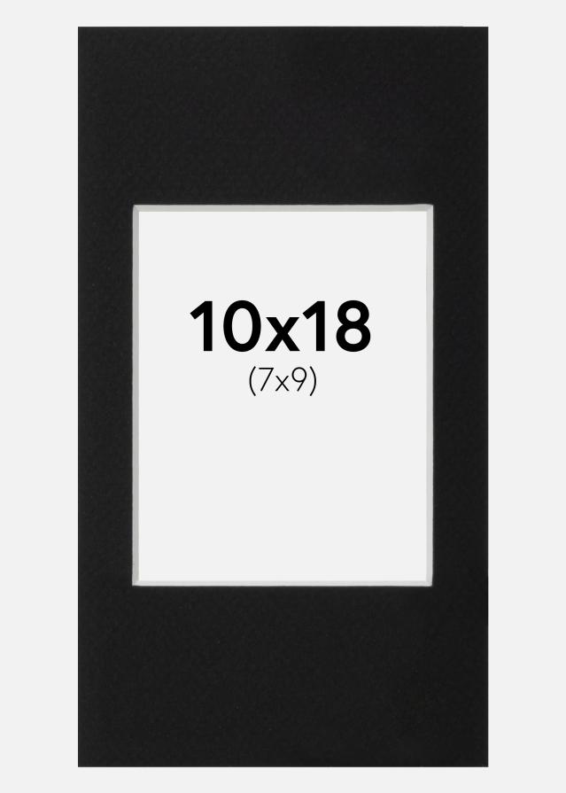 Passepartout Svart Standard (Vit Kärna) 10x18 cm (7x9)