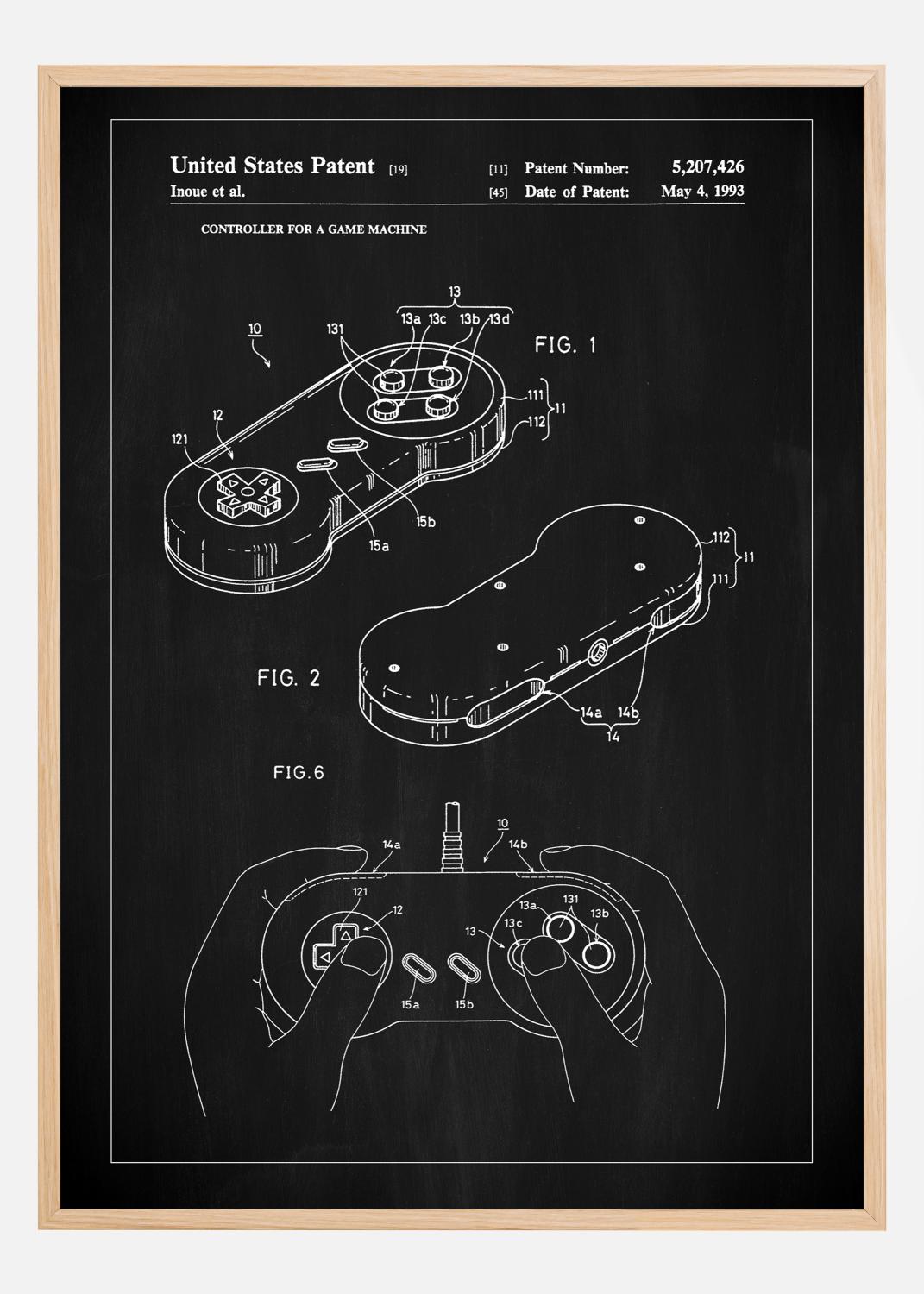 Patent Print - Game Controller I - Black Poster (70x100 cm)