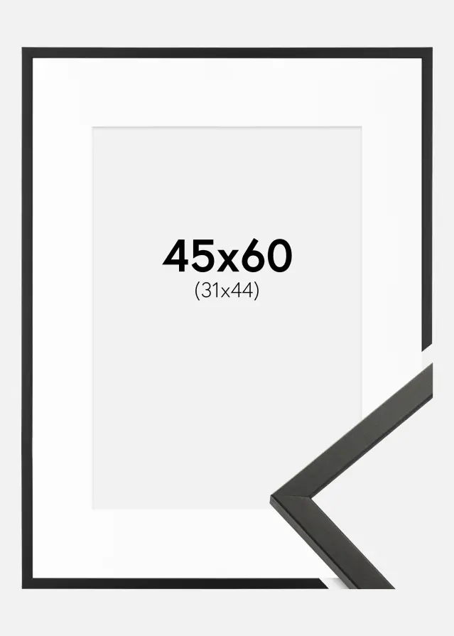 Ram Galant Svart 45x60 cm - Passepartout Vit 32x45 cm