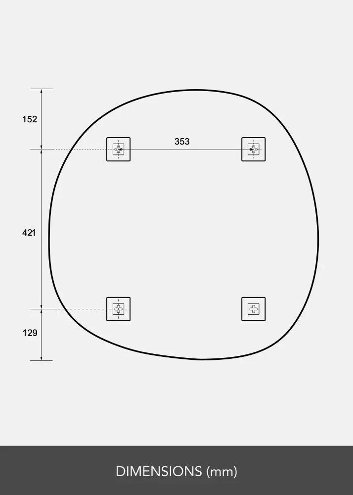 Spegel Roundy II 70x70 cm