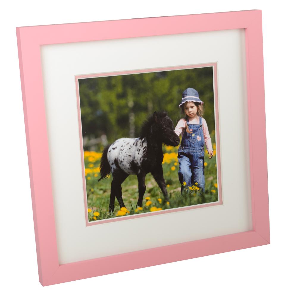 Passepartout två lager - Vit/Ljusrosa