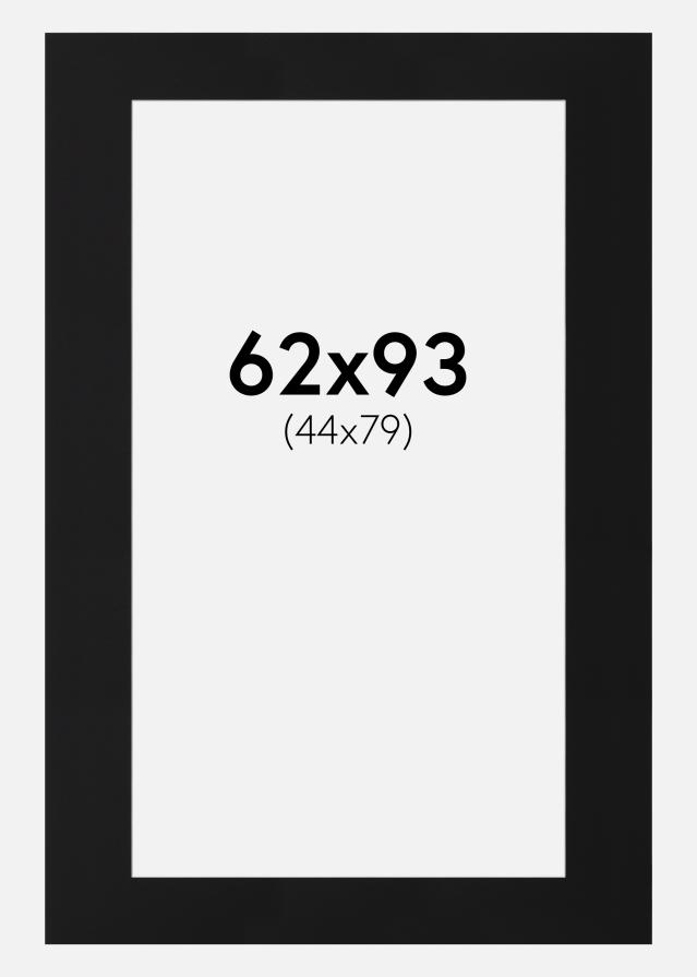 Passepartout Svart Standard (Vit Kärna) 62x93 cm (44x79)