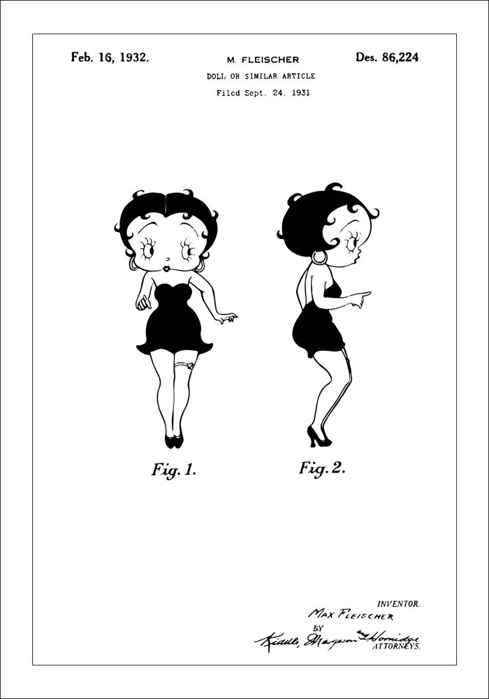 Patentritning - Betty Boop Poster