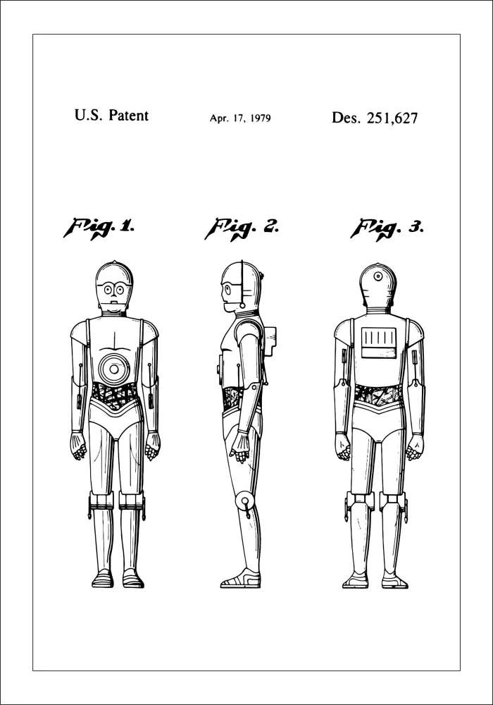 Patentritning - Star Wars - C-3PO Poster