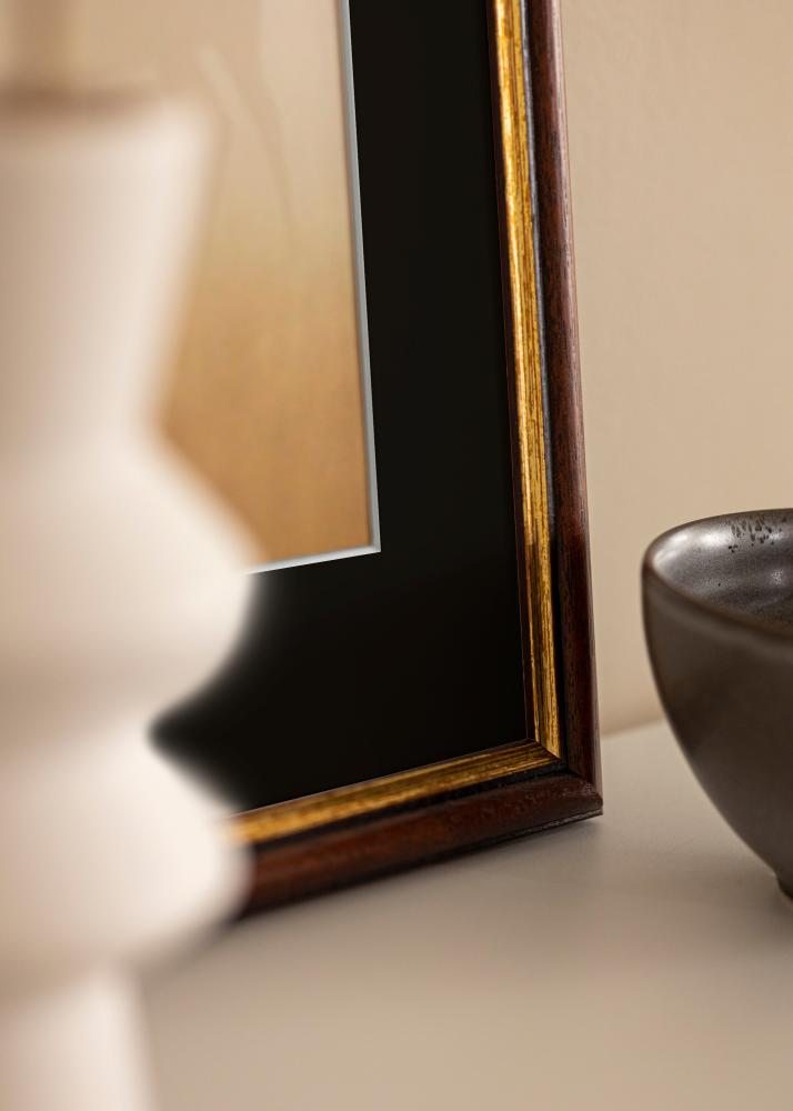 Ram Siljan Brun 60x60 cm - Passepartout Svart 50x50 cm