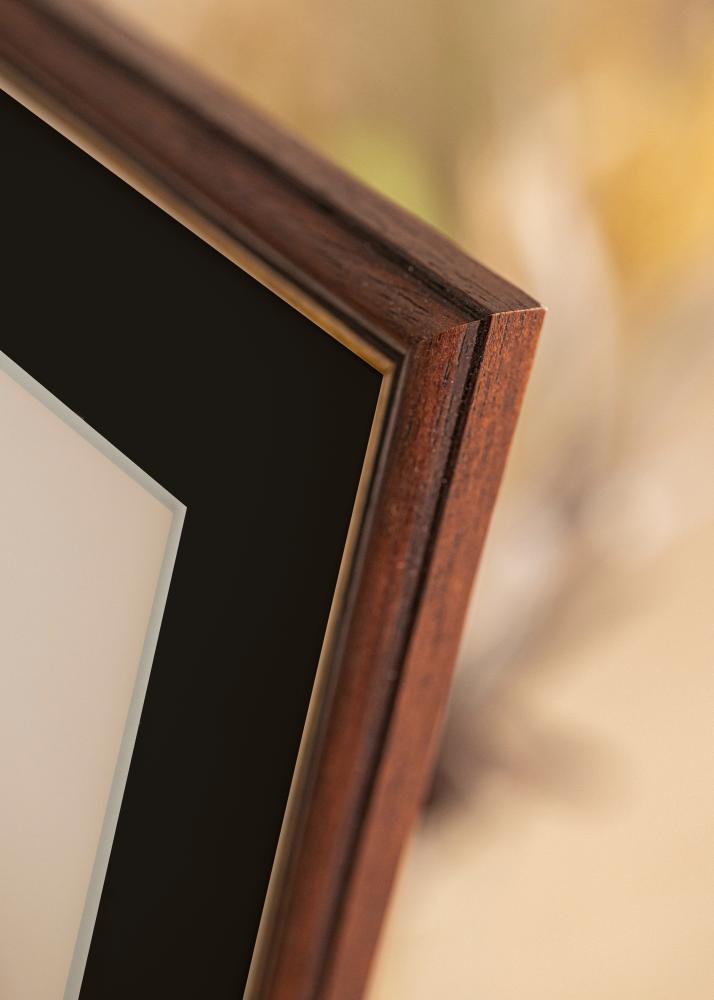 Ram Siljan Brun 60x60 cm - Passepartout Svart 50x50 cm