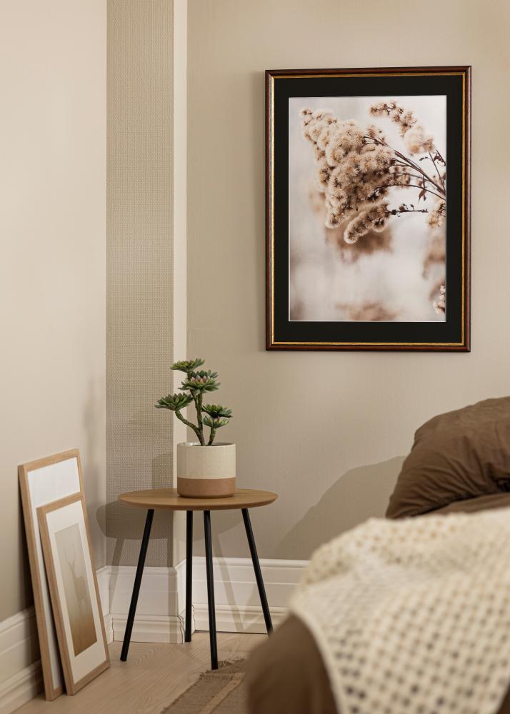 Ram Siljan Brun 60x60 cm - Passepartout Svart 50x50 cm