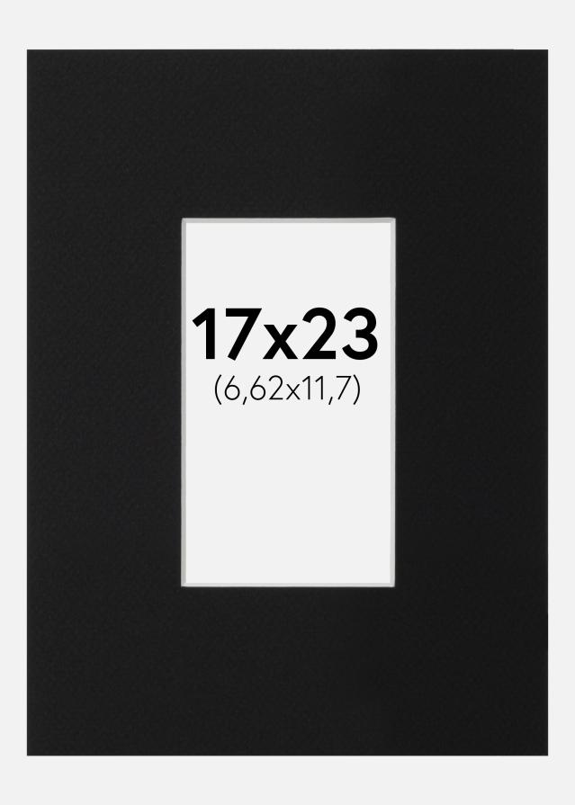 Passepartout Svart Standard (Vit Kärna) 17x23 cm (6,62x11,7)