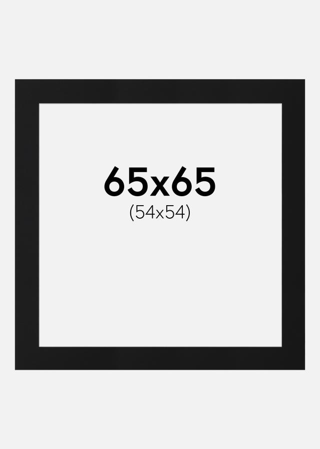 Passepartout Svart Standard (Vit Kärna) 65x65 cm (54x54)