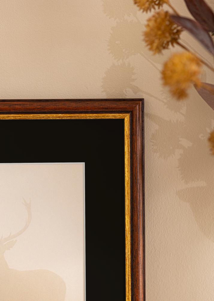 Ram Siljan Brun 60x60 cm - Passepartout Svart 50x50 cm