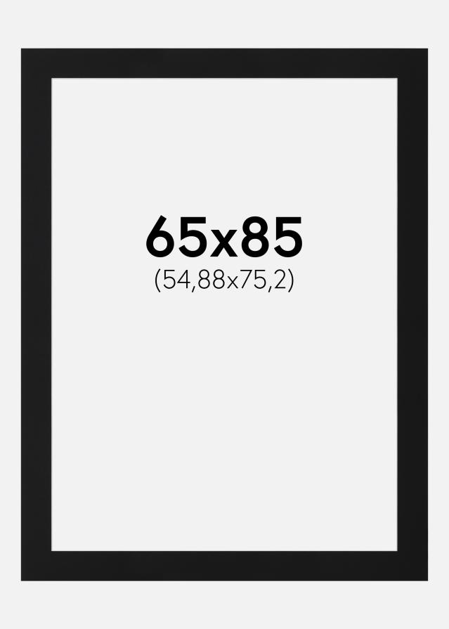 Passepartout Svart Standard (Vit Kärna) 65x85 cm (54,88x75,2)