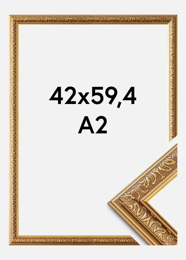 Ram Swirl Akrylglas Guld 42x59,4 cm (A2)