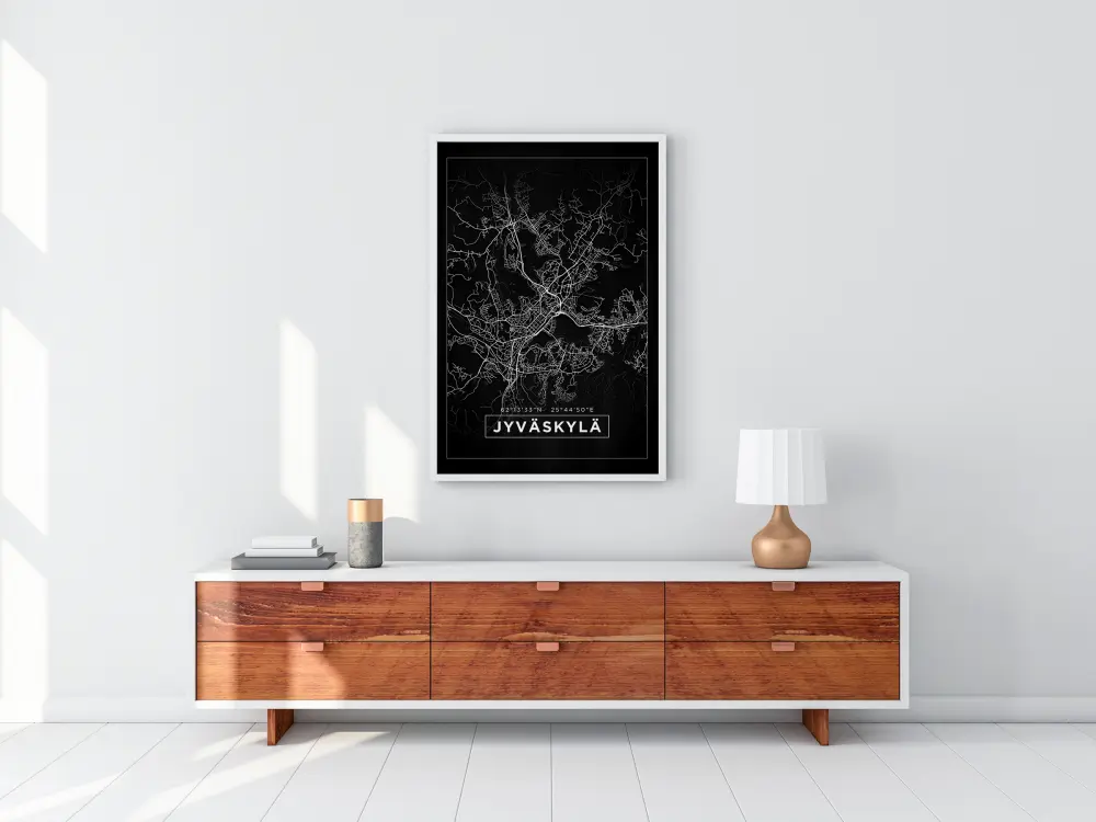 Karta - Jyväskylä - Svart Poster