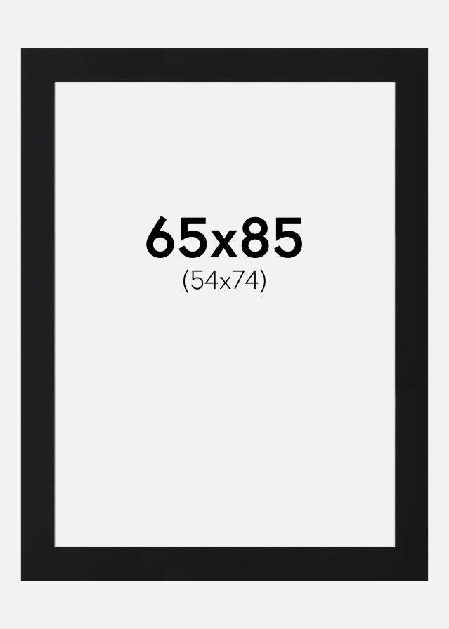 Passepartout Svart Standard (Vit Kärna) 65x85 cm (54x74)